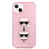 Karl Lagerfeld Glitter Karl & Choupette Head - iPhone 13 Case (pink)