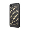 Guess Marble Glass Gold Glitter - pouzdro pro iPhone SE 2020 / 8 / 7 (černé)