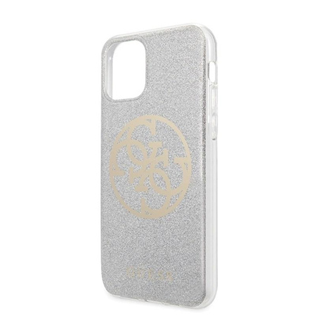 Guess Circle Glitter 4G - iPhone 11 Hülle (Hellgrau)