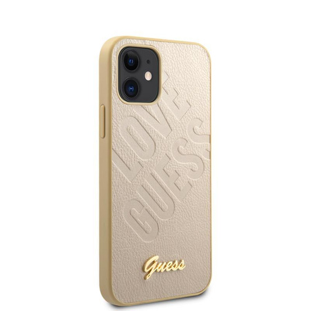 Guess Iridescent Love - Coque pour iPhone 12 mini (or)