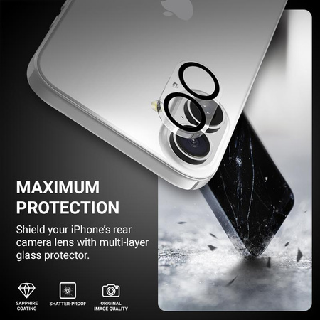 Crong Lens Shield - Glas für Kamera und Objektiv iPhone 16 / iPhone 16 Plus