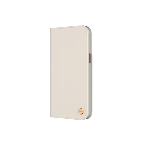 Moshi Overture MagSafe - Étui 3-en-1 en cuir avec rabat pour iPhone 14 (Serene Gray)