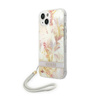 Guess Flower Cord - Tasche mit Umhängeband iPhone 14 (lila)