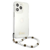 Guess White Pearl Strap - iPhone 13 Pro Case (transparent)