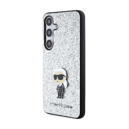 Karl Lagerfeld Fixed Glitter Ikonik Logo Metal Pin - Samsung Galaxy S24+ Tasche (silber)