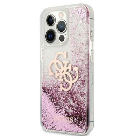 Coque Guess Liquid Glitter 4G Big Logo - iPhone 13 Pro Max Case (rose)