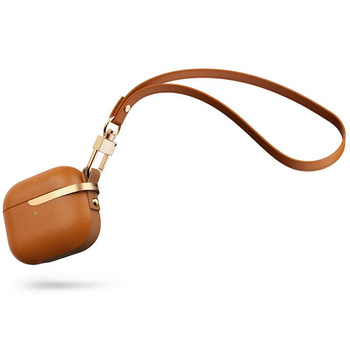 Moshi Pebbo Luxe - pouzdro na AirPods 3 s odnímatelným řemínkem na zápěstí (karamelově hnědé)