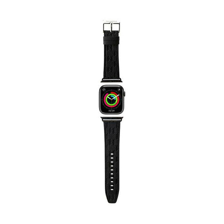 Karl Lagerfeld Saffiano Monogram - Strap for Apple Watch 42/44/45/49 mm (black)