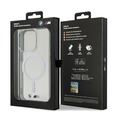 BMW Silberring MagSafe - iPhone 14 Pro Max Tasche (Transparent)