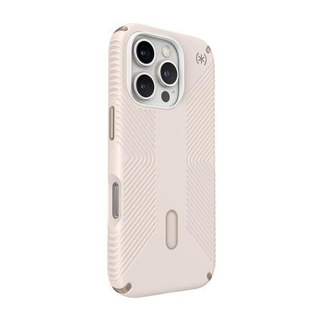 Speck Presidio2 Grip ClickLock & MagSafe - iPhone 16 Pro Tasche (Gebleichter Knochen / Erbstück Gold / Haselnussbraun)