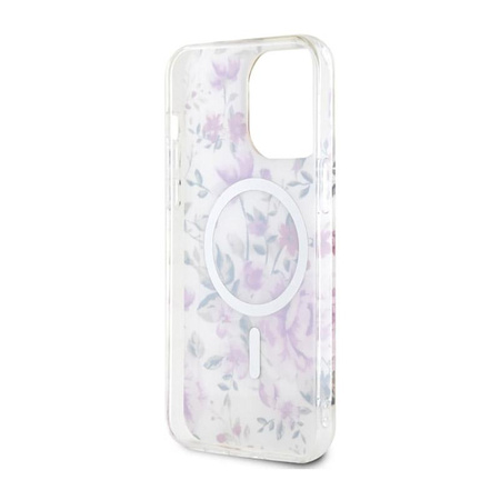 Guess Flower MagSafe - Schutzhülle für iPhone 14 Pro Max (Transparent)