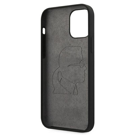 Karl Lagerfeld Fullbody Silicone Iconic - Coque pour iPhone 12 Mini (Noir)
