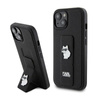 Karl Lagerfeld Gripstand Saffiano Choupette Pins - iPhone 15 Case (black)