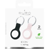 PURO ICON Case - Silicone keychain for Apple AirTag (set of 2) (black and sand pink)