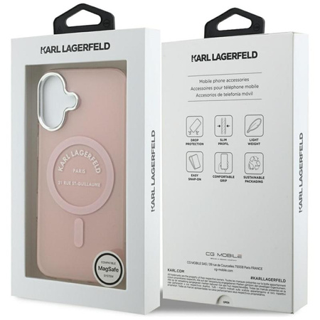 ETUI DO IPHONE 17 do MAGSAFE KARL LAGERFELD ORYGINALNE RÓŻOWE MODNE CASE