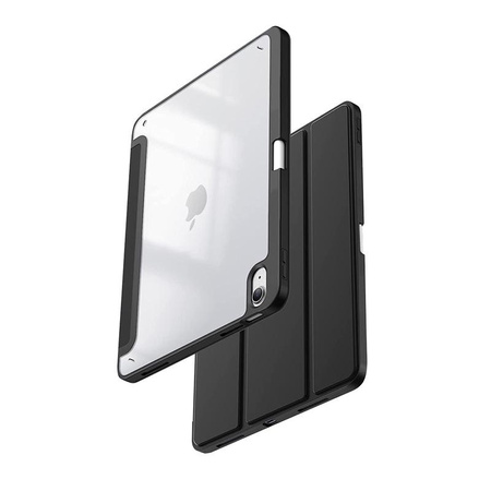 Crong PrimeFolio - iPad 11" (2025) / iPad 10.9" (2022) case with stand and Apple Pencil storage (black/transparent)