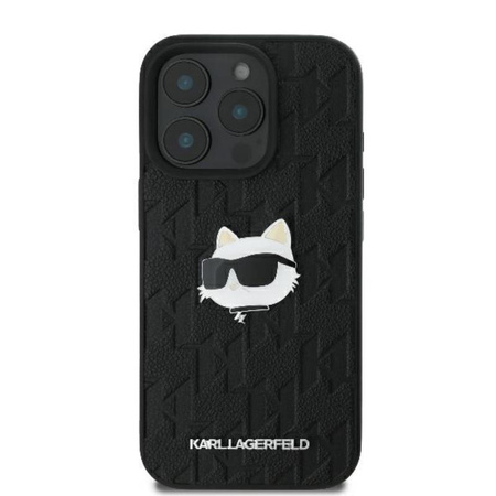 Karl Lagerfeld Monogram Choupette Head Pin - Coque iPhone 16 Pro Case (noir)