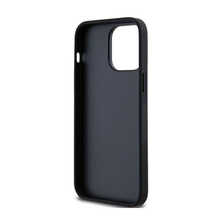 Kožené pouzdro DKNY Mono Stripe & Metal Logo - iPhone 14 Pro (černé)