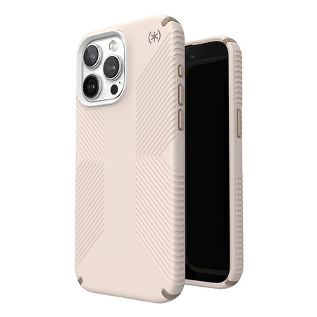 Speck Presidio2 Grip - iPhone 15 Pro Max Case (Bleached Bone / Heirloom Gold / Hazel Brown)