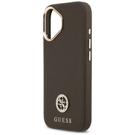 Guess Grained Strass Logo MagSafe - Hülle iPhone 17 (braun)