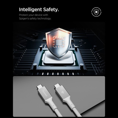 Spigen EB10010CC Essential - USB-C na USB-C PD kabel 100W 1m (bílý)