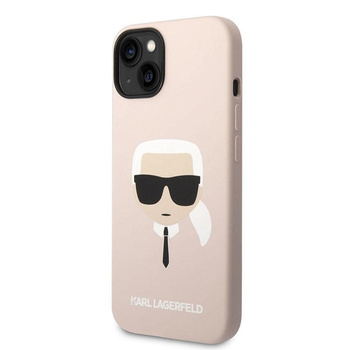 Karl Lagerfeld szilikon ikonikus Karl`s Head MagSafe - iPhone 14 Plus tok (rózsaszín)