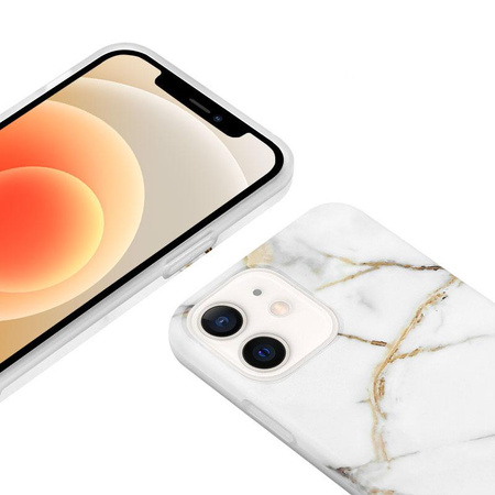 Crong Marble Case - Coque pour iPhone 12 Mini (blanc)