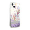 Guess Liquid Glitter Flower - Hülle für iPhone 14 Plus (Lila)