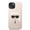 Karl Lagerfeld Silikonové pouzdro MagSafe Iconic Karl`s Head - iPhone 14 Plus (růžové)