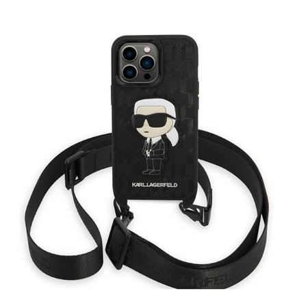 Karl Lagerfeld NFT Monogram Ikonik Patch - pouzdro pro iPhone 14 Pro (černé)