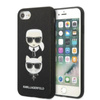 Karl Lagerfeld Saffiano Karl & Choupette Heads - Case for iPhone SE 2022 / SE 2020 / 8 / 7 (Black)