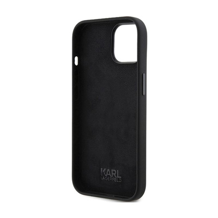 Karl Lagerfeld Silicone Ikonik Metal Pin - Coque iPhone 15 (noir)