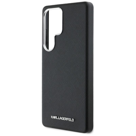 Karl Lagerfeld Saffiano Full Wrapped Elongated Metal Logo MagSafe - Case for Samsung Galaxy S25 Ultra (black)