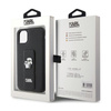 Karl Lagerfeld Gripstand Saffiano Karl & Choupette kitűzők - iPhone 11 tok (fekete)