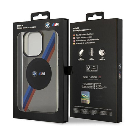 BMW Tricolor Stripes MagSafe - iPhone 14 Pro Tasche (Grau)