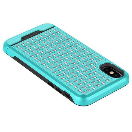 Zizo Star Diamond Hybrid Cover - Coque pour iPhone X (Sarcelle/Noir)