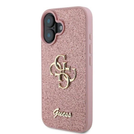 Guess Fixed Glitter Big 4G - iPhone 16 Plus tok (rózsaszín)