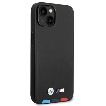 BMW Leather Hot Stamp Tricolor - Coque pour iPhone 14 Plus (Noir)
