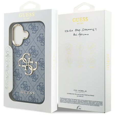 Etui do iPhone 17 Guess Classic Oryginalne Niebieski Modny Pokrowiec Case