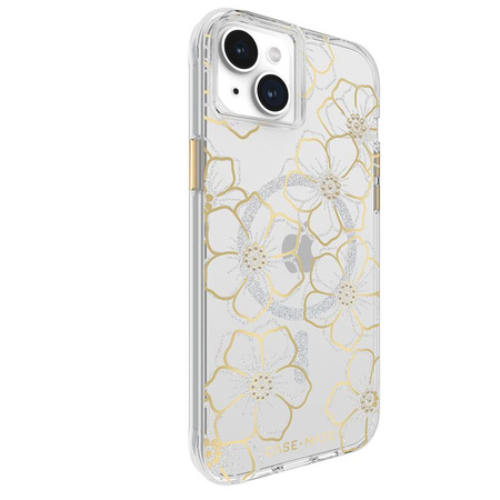 Case-Mate Floral Gems MagSafe - iPhone 15 Plus Tasche (Gold)