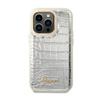 Guess Kroko Kollektion - iPhone 14 Pro Tasche (silber)