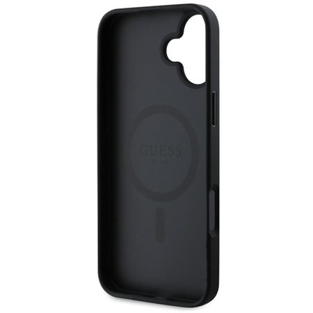 Guess Saffiano Classic Logo MagSafe - iPhone 16 Plus Tasche (schwarz)