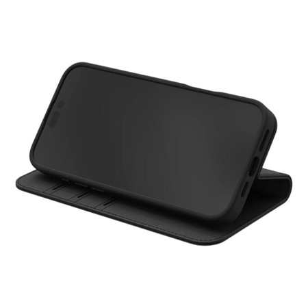 Moshi Overture MagSafe - 3-in-1 Leather Flip Case for iPhone 16 Pro Max (Charcoal Black)