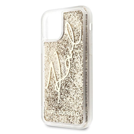 Karl Lagerfeld Signature Glitter Case - pouzdro pro iPhone 11 Pro (zlaté)