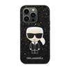 Karl Lagerfeld Glitter Flakes Ikonik - iPhone 14 Pro tok (fekete)