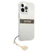 Guess 4G Stripe Brown Charm - iPhone 13 Pro Max tok (átlátszó)