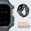 Spigen Rugged Armor Pro - Bracelet avec étui pour Apple Watch Ultra 49 mm (Gris foncé)