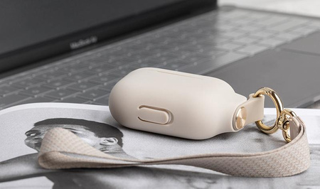 Moshi Pebbo – Etui AirPods 3 z odpinanym paskiem na rękę (Savanna Beige)