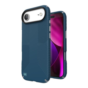 Speck Presidio2 Grip MagSafe - iPhone Air Case (Deep Sea / Silver Metallic / Spell Blue)