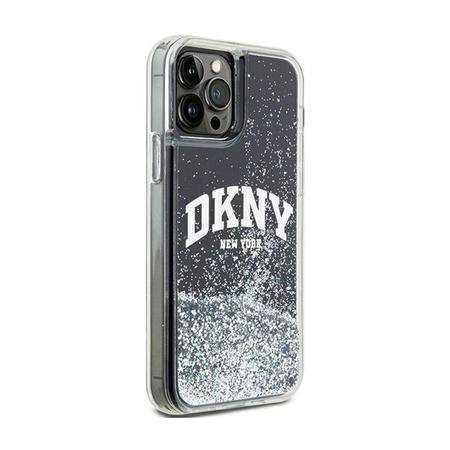 DKNY Liquid Glitter Big Logo - Coque iPhone 12 / iPhone 12 Pro (noir)